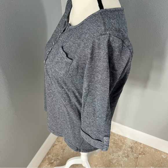 Women’s size large Blueish/Grey Croft and Barrow 3/4 sleeve shirt - Picture 4 of 10